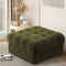 Oikiture 1 Seater Boucle Ottoman Green Modular Footstool TOFU