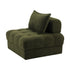 Oikiture 2 Seater Boucle Modular Sofa Armless TOFU Back Green