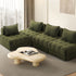 Oikiture 4 Seater Boucle Modular Sofa Armless TOFU Back Green