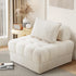 1 Seater Boucle Modular Sofa Lounge Chair Armless White