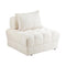 1 Seater Boucle Modular Sofa Lounge Chair Armless White
