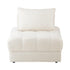1 Seater Boucle Modular Sofa Lounge Chair Armless White