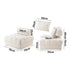 1 Seater Boucle Modular Sofa Lounge Chair Armless White