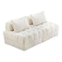 2 Seater Boucle Modular Sofa Lounge Chair Armless White