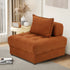 Oikiture 1 Seater Velvet Modular Sofa Lounge Chair with Backrest Brown