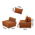 Oikiture 1 Seater Velvet Modular Sofa Lounge Chair with Backrest Brown