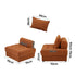 Oikiture 2 Seater Velvet Modular Sofa Lounge Chair with Backrest Brown