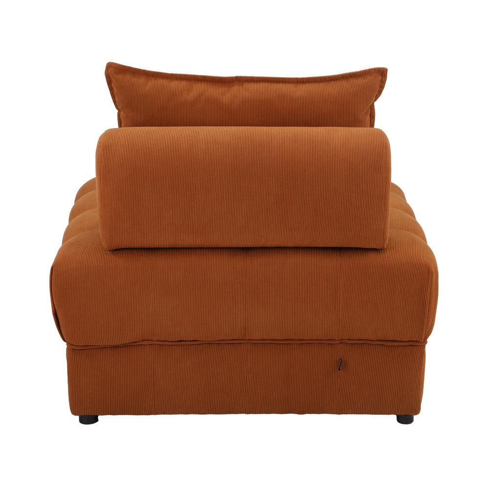 Oikiture 2 Seater Velvet Modular Sofa Lounge Chair with Backrest Brown
