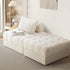 2 Seater Boucle Modular Sofa & Ottoman Set Armless White