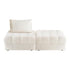 2 Seater Boucle Modular Sofa & Ottoman Set Armless White