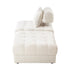 2 Seater Boucle Modular Sofa & Ottoman Set Armless White