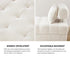 2 Seater Boucle Modular Sofa & Ottoman Set Armless White