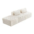 3 Seater Boucle Modular Sofa & Ottoman Set Armless White