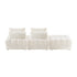 3 Seater Boucle Modular Sofa & Ottoman Set Armless White