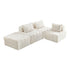 4 Seater Boucle Modular Sofa & Ottoman Set Armless White
