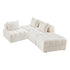4 Seater Boucle Modular Sofa & Ottoman Set Armless White