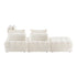 4 Seater Boucle Modular Sofa & Ottoman Set Armless White