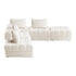 5 Seater Boucle Modular Sofa & Ottoman Set Armless White