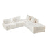5 Seater Boucle Modular Sofa & Ottoman Set Armless White