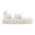 5 Seater Boucle Modular Sofa & Ottoman Set Armless White