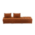Oikiture 3 Seater Velvet Modular Sofa & Ottoman Set with Backrest Brown