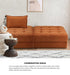 Oikiture 3 Seater Velvet Modular Sofa & Ottoman Set with Backrest Brown