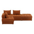 4 Seater Velvet Modular Sofa & Ottoman Set with Backrest Brown
