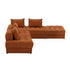 5 Seater Velvet Modular Sofa & Ottoman Set with Backrest Brown
