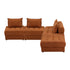 5 Seater Velvet Modular Sofa & Ottoman Set with Backrest Brown