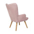2x Armchair Lounge Chair Ottoman Fabric Sofa Pink