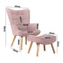 4x Armchair Lounge Chair Ottoman Fabric Sofa Pink