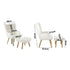Armchair with Footstool Sherpa White
