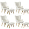4x Armchair Lounge Chair Ottoman Sherpa Sofa White