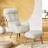 Armchair wit Stool 360° Swivel Seat Beige