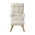 Armchair wit Stool 360° Swivel Seat Beige