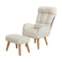 Armchair wit Stool 360° Swivel Seat Beige