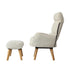 Armchair wit Stool 360° Swivel Seat Beige