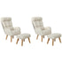 2x 360 Swivel Recliner Armchair Lounge with Stool Beige