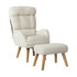 Oikiture 4x 360 Swivel Recliner Armchair Lounge with Stool Beige