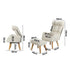 Oikiture 4x 360 Swivel Recliner Armchair Lounge with Stool Beige