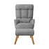 Armchair wit Stool 360° Swivel Seat Grey