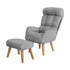Armchair wit Stool 360° Swivel Seat Grey