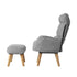 Armchair wit Stool 360° Swivel Seat Grey