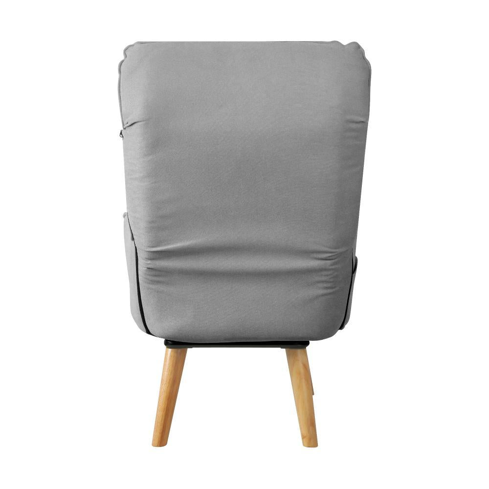Armchair wit Stool 360° Swivel Seat Grey
