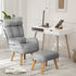 Armchair wit Stool 360° Swivel Seat Grey