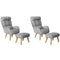 2x 360 Swivel Recliner Armchair Lounge with Stool Grey
