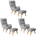 3x 360 Swivel Recliner Armchair Lounge with Stool Grey