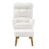 Armchair with Ottoman Swivel Sherpa White