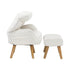 Armchair with Ottoman Swivel Sherpa White