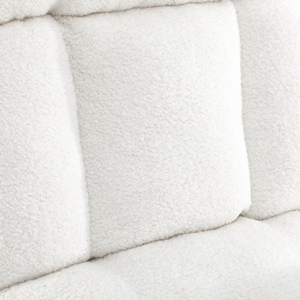 Armchair with Ottoman Swivel Sherpa White